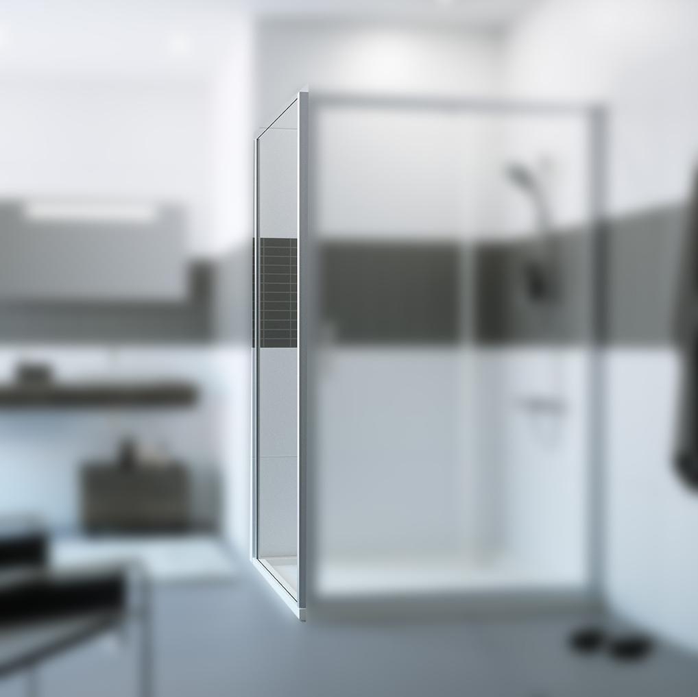 Hüppe Classics2 800 Silver fiksni panel visine 2000mm sa kaljenim providnim Anti-Plaque staklom debljine 4mm C20510.069.322