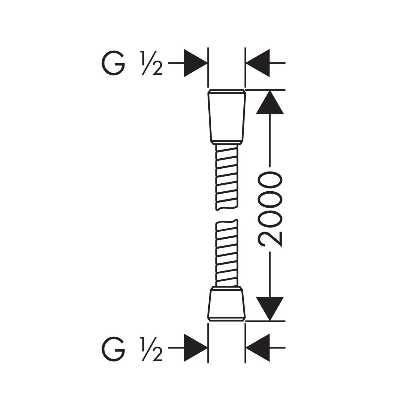 Hansgrohe Sensoflex 2000 Chrome crevo za ručni tuš metalno 28134000