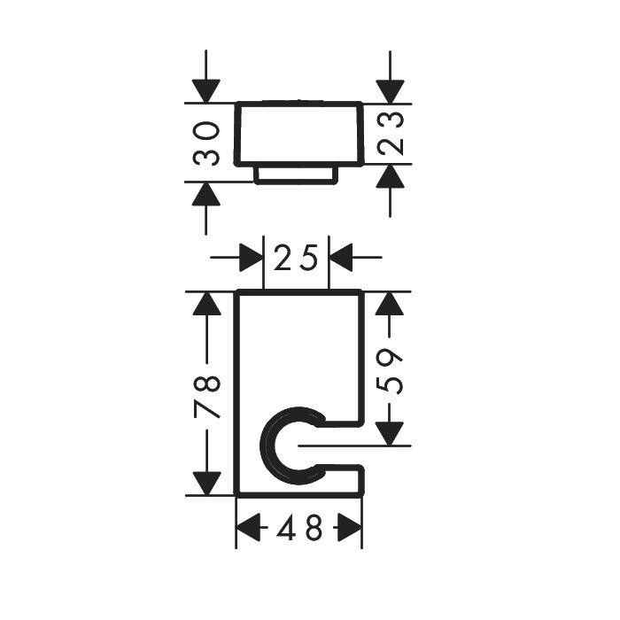 Hansgrohe Porter E Brushed Black Chrome držač ručnog tuša četvrtasti metalni za creva sa kupastim navojem 28387340