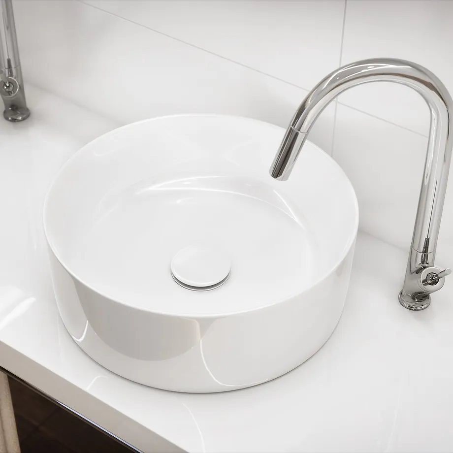 Cersanit Crea 38 White umivaonik (lavabo) 38x38x13,5 nadgradni okrugli K114-020