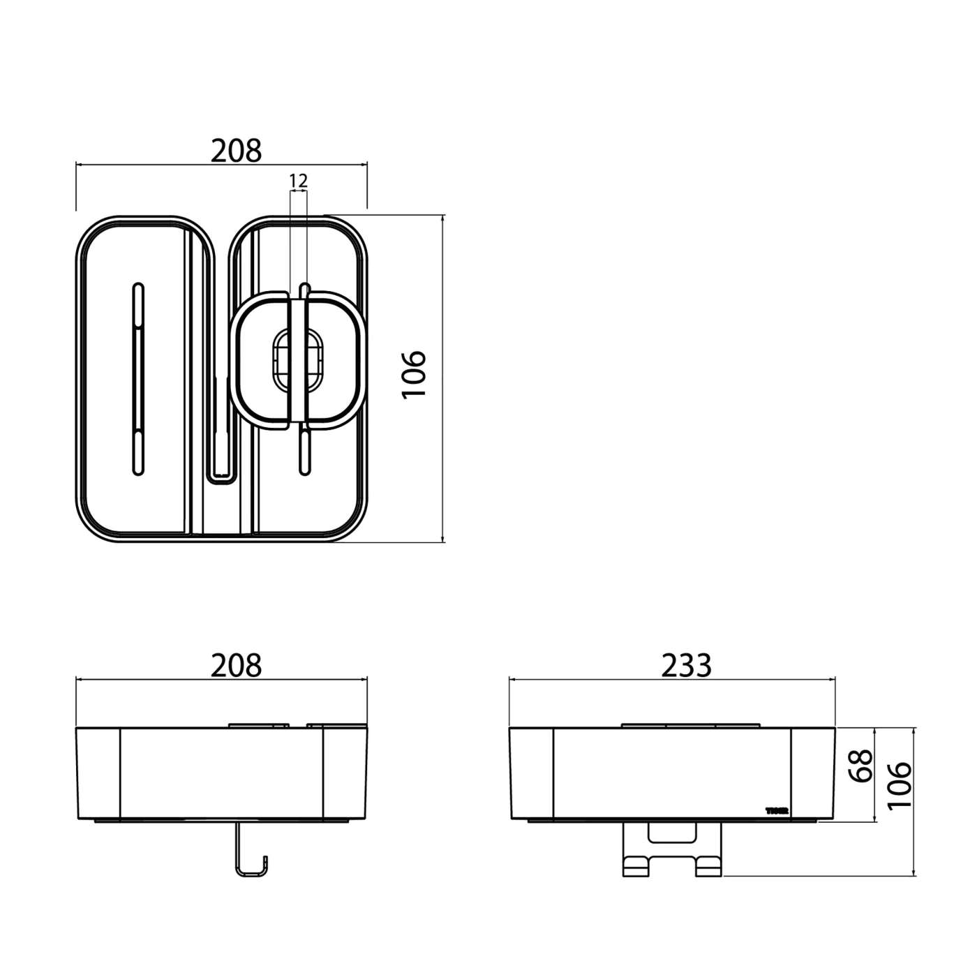 Geesa Frame Black korpa za tuš paravan 918903-06