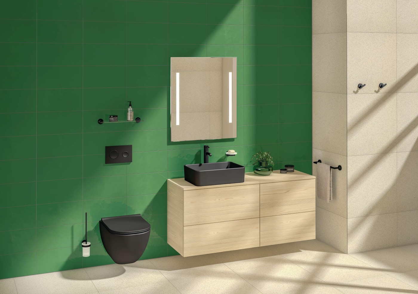 Jika Mio Black Rimless WC šolja konzolna 36x53x35 8.2071.4.716.000.1