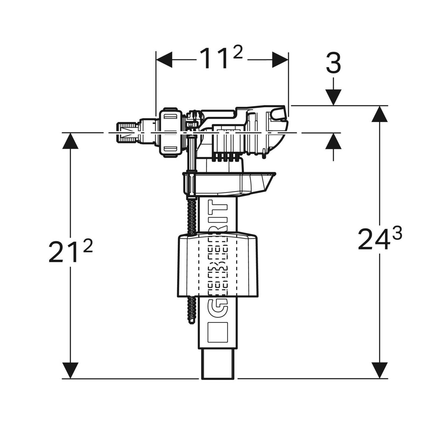 Geberit Chrome dovodni ventil tip 380  sa bočnim priključkom za vodu 3/8