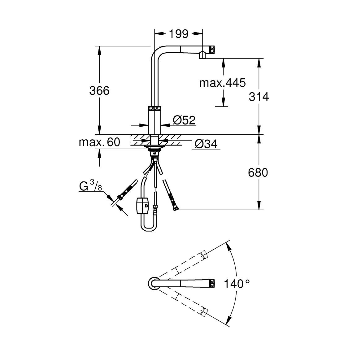 Grohe Minta SmartControl 320  Warm Sunset baterija (slavina) za sudoperu sa izvlačećim tušem 31613DA0