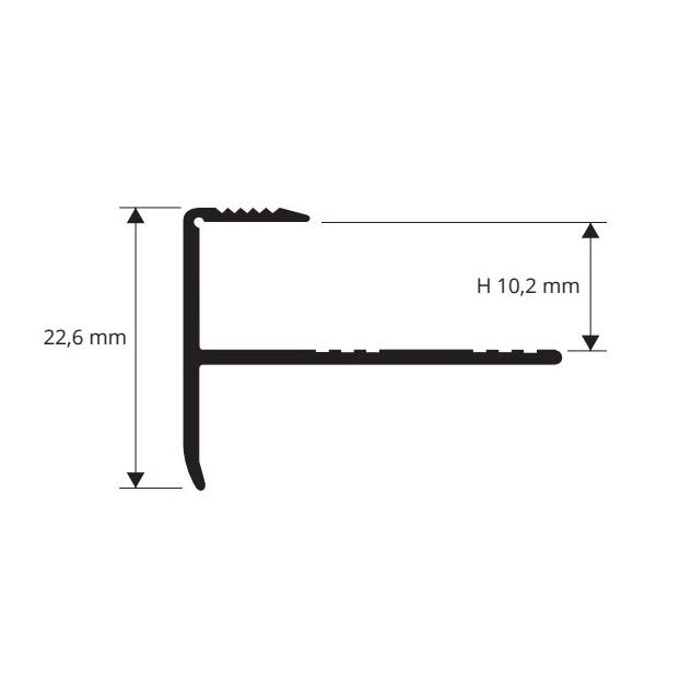 Progress Profiles Prostep Ins 10,5mm Matt Silver PTSAA105 lajsna (profil) stepenišna ugaona aluminijumska za pločice ili drvene obloge dužine 2,7m