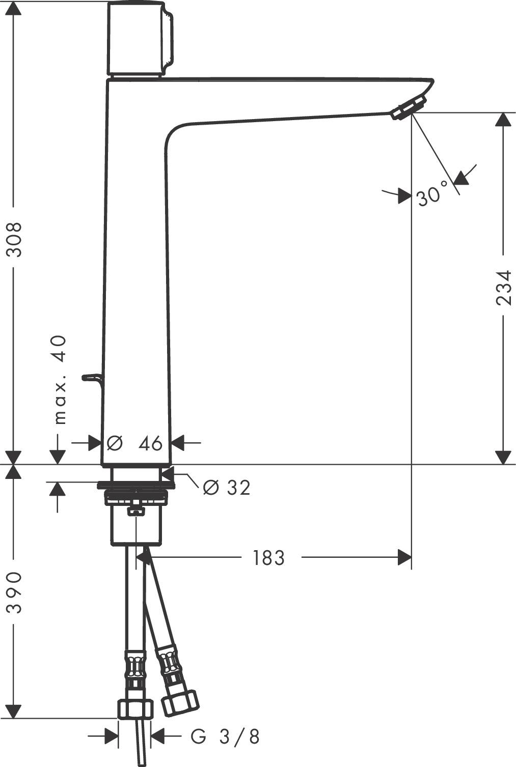 Hansgrohe Talis Select E 240 Chrome baterija (slavina) za umivaonik sa odlivnim ventilom sifona pop-up  71752000