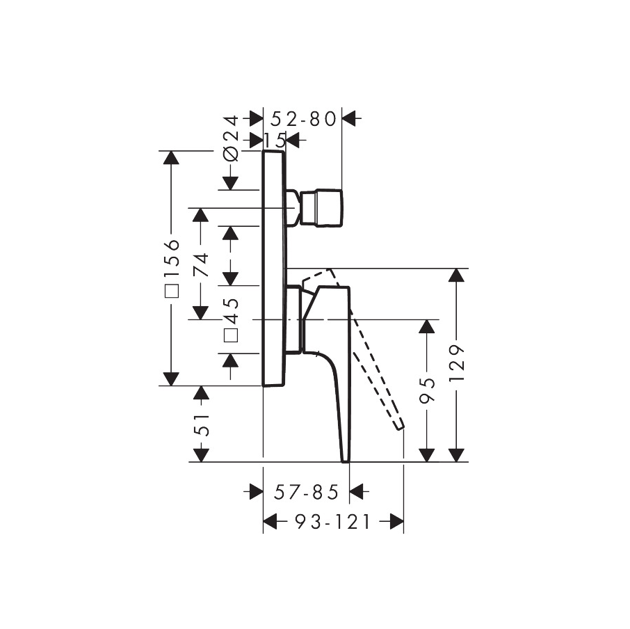 Hansgrohe Metropol Polished Gold Optic mešač sa prebacivačem četvrtasti sa integrisanom bezbednosnom kombinacijom (EN1717) 32546990