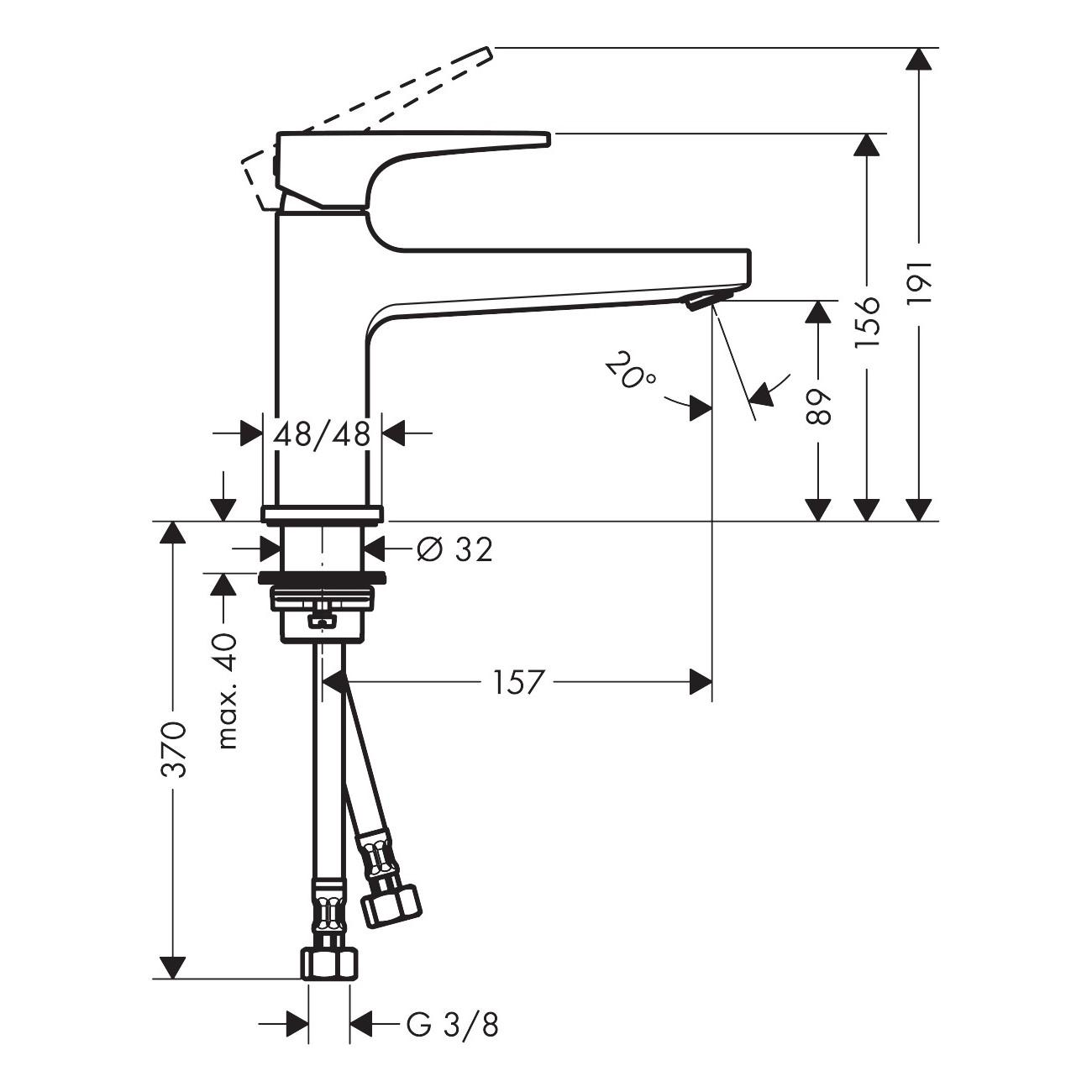 Hansgrohe Metropol 100 Chrome baterija (slavina) za umivaonik sa odlivnim ventilom sifona push-open 74502000