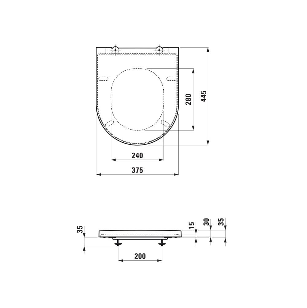 Laufen Kartell Black Glossy WC daska sporospuštajuća, lakoskidajuća 8.9133.3.020.000.1