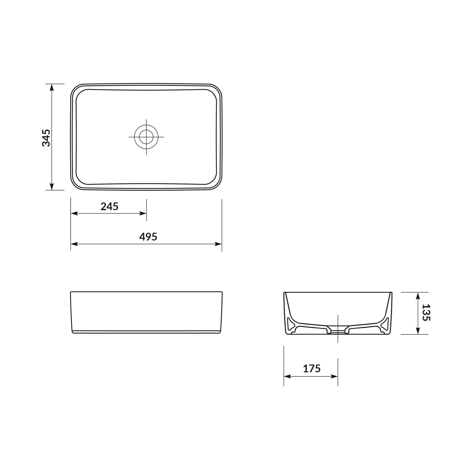 Cersanit Crea 50 White umivaonik (lavabo) 49,5x34,5x13,5 nadgradni četvrtasti K114-001