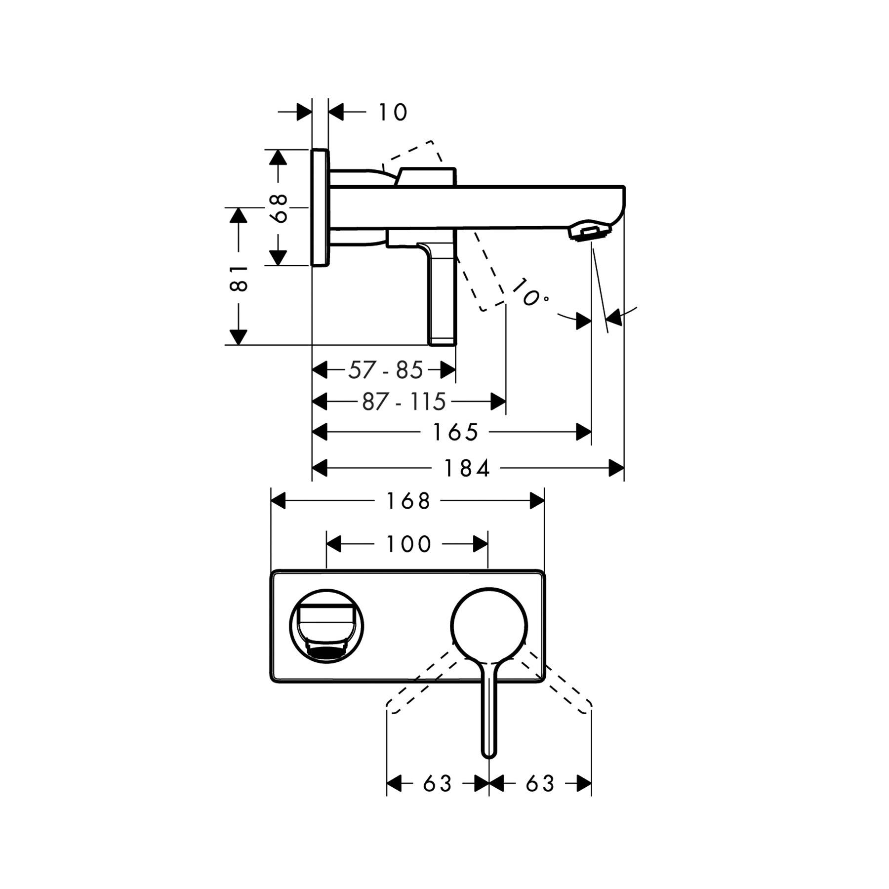 Hansgrohe Metris S 165 Chrome uzidna baterija (slavina) za umivaonik sa odlivnim ventilom sifona nezatvorivim 31162000