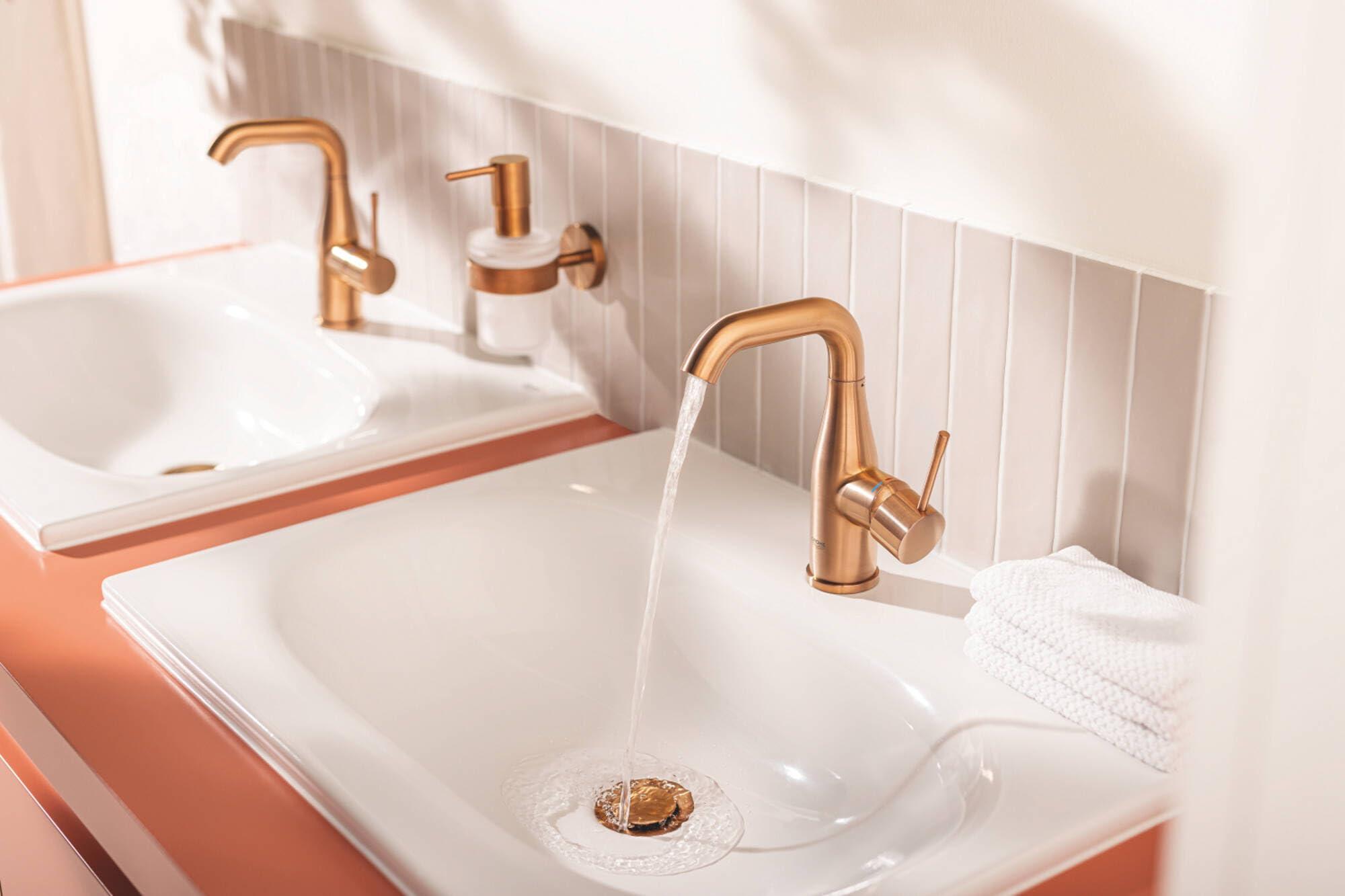 Grohe Essence 160 Brushed Warm Sunset baterija (slavina) za umivaonik sa odlivnim ventilom sifona pop-up 24173DL1