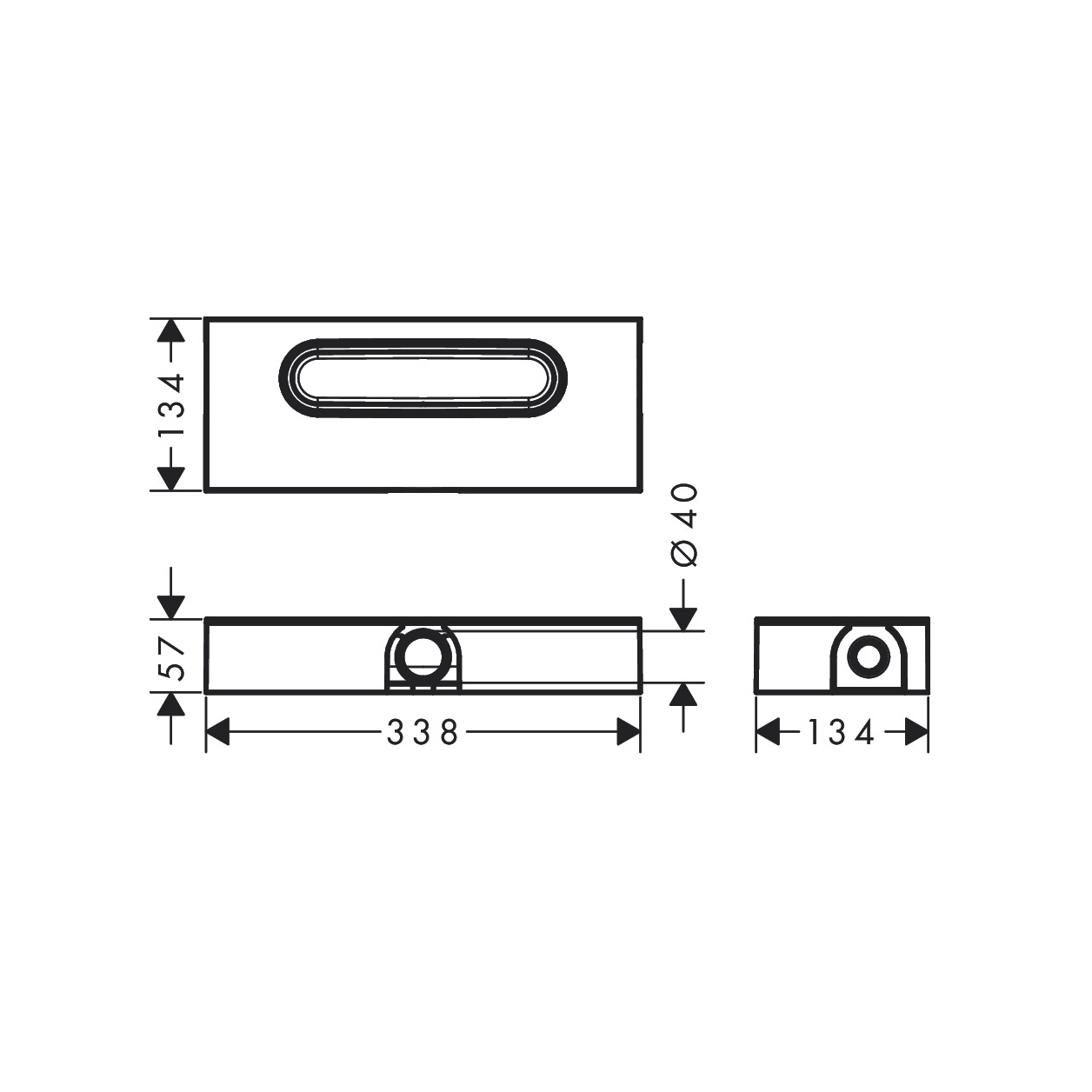 Hansgrohe uBox univerzalno ugradno telo za tuš kanale sa rešetkom za plitku instalaciju od 67mm sa horizontalnim odvodom 01000180