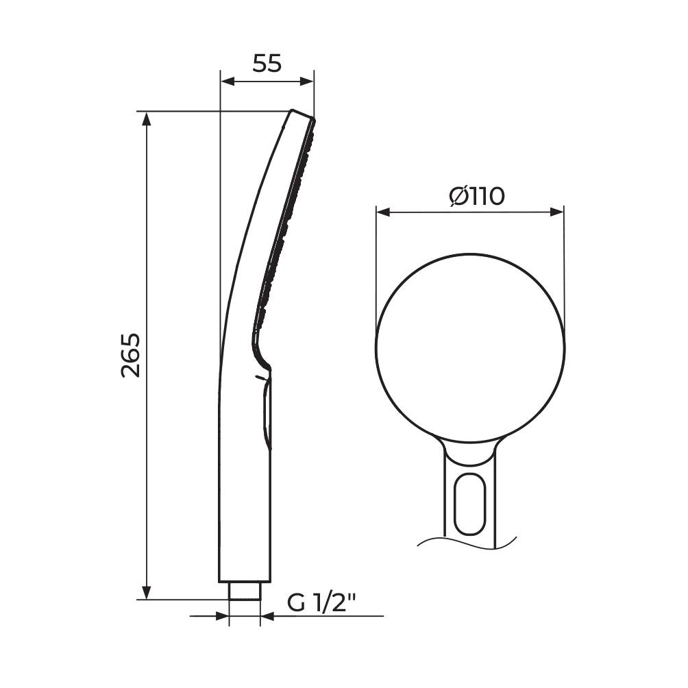 Rosan S2 110 Chrome ručni tuš sa 3 mlaza PTR3C12