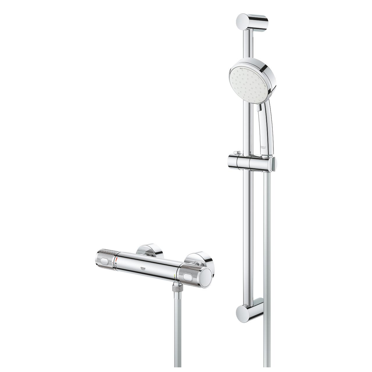 Grohe Grohtherm 1000 Chrome baterija za tuš termostatska sa Tempesta 100 ručnim tuš setom 34783000