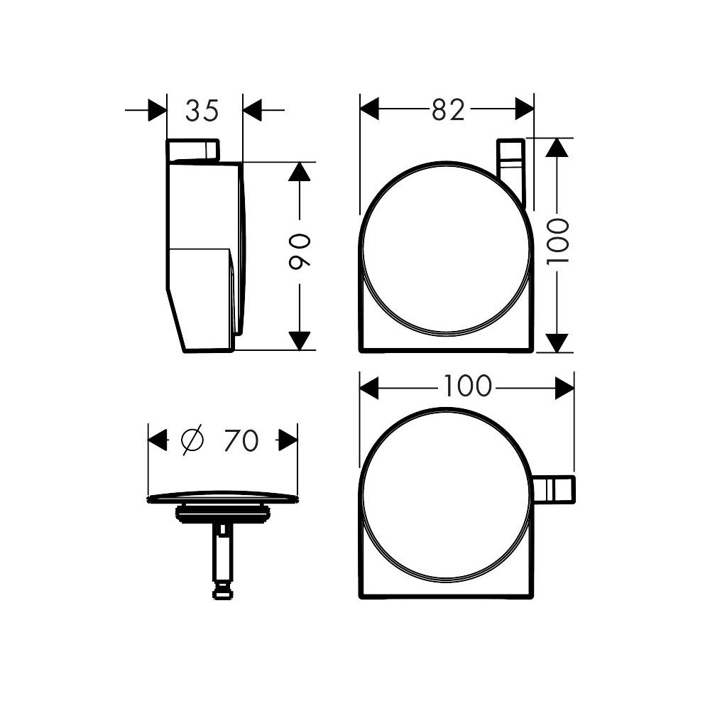Hansgrohe Exafill S 100 Chrome odlivno-prelivna garnitura za kade i sifon sa integrisanim izlivom za punjenje kade na prelivu 58117000