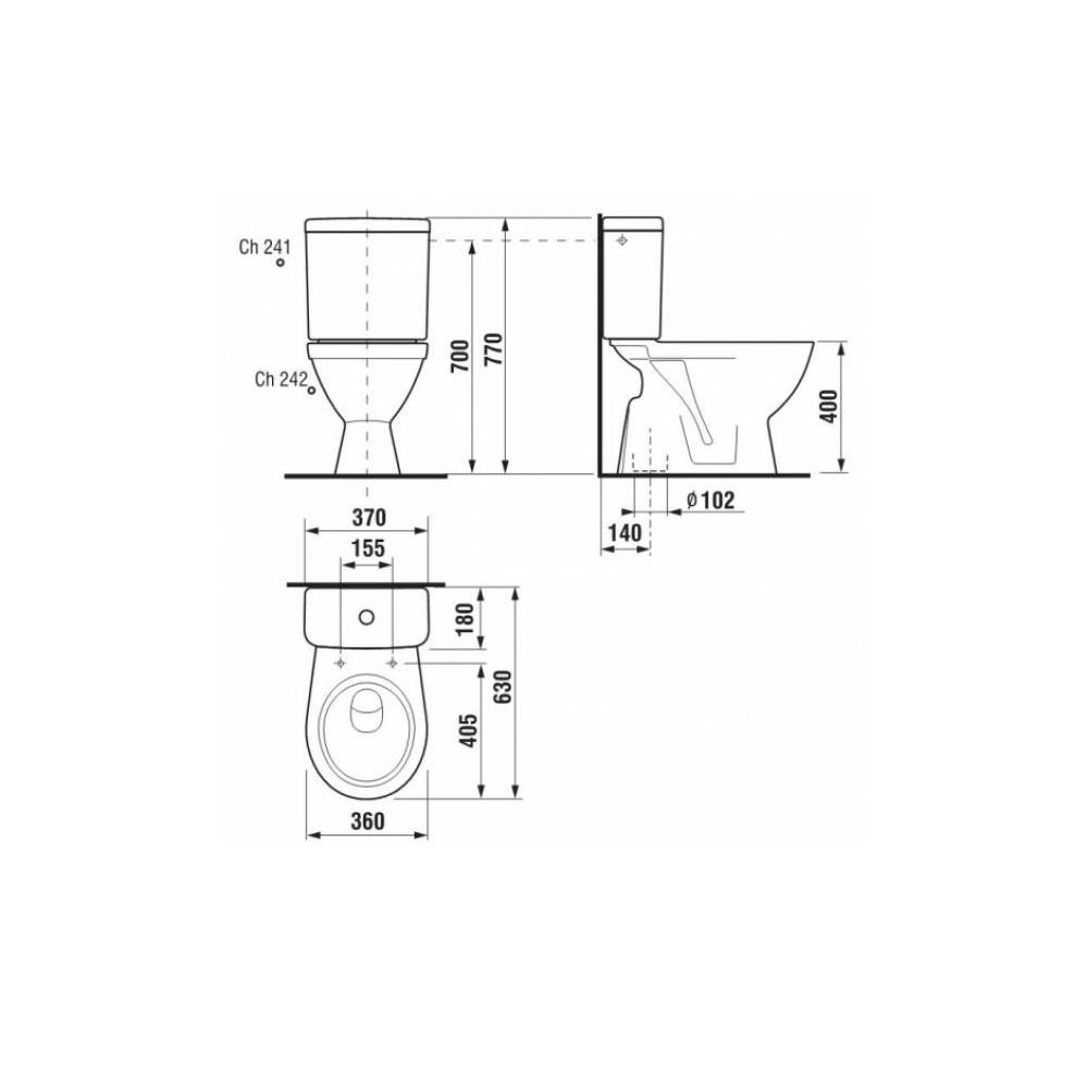 Jika Lyra Plus White monoblok 36x63x77 sa odvodom u pod (simplon) 8.2638.7.000.241.1
