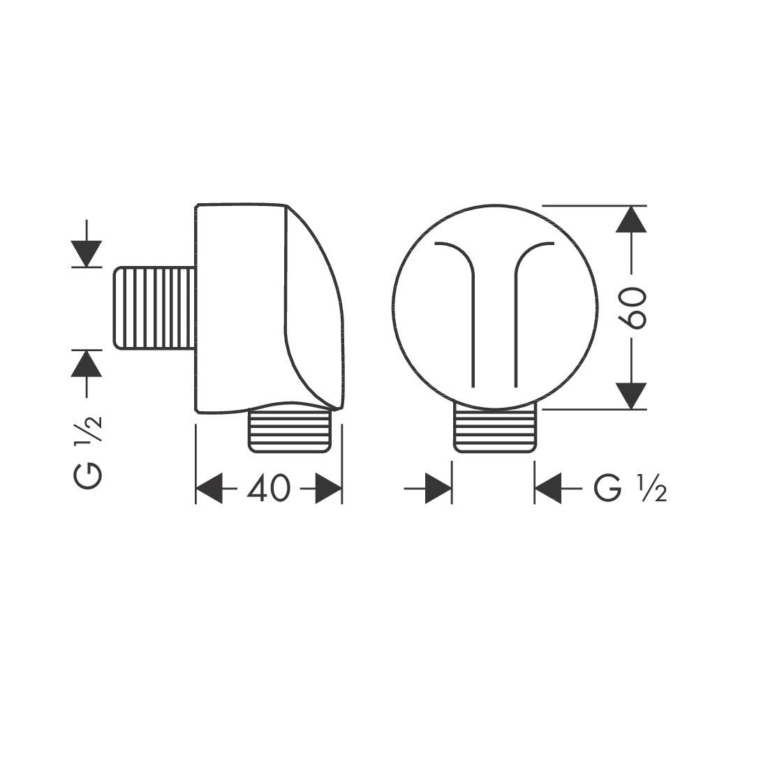 Hansgrohe FixFit Round Matt White zidni priključak za creva sa kupastim ili cilindričnim navojem sa obe strane 27454700
