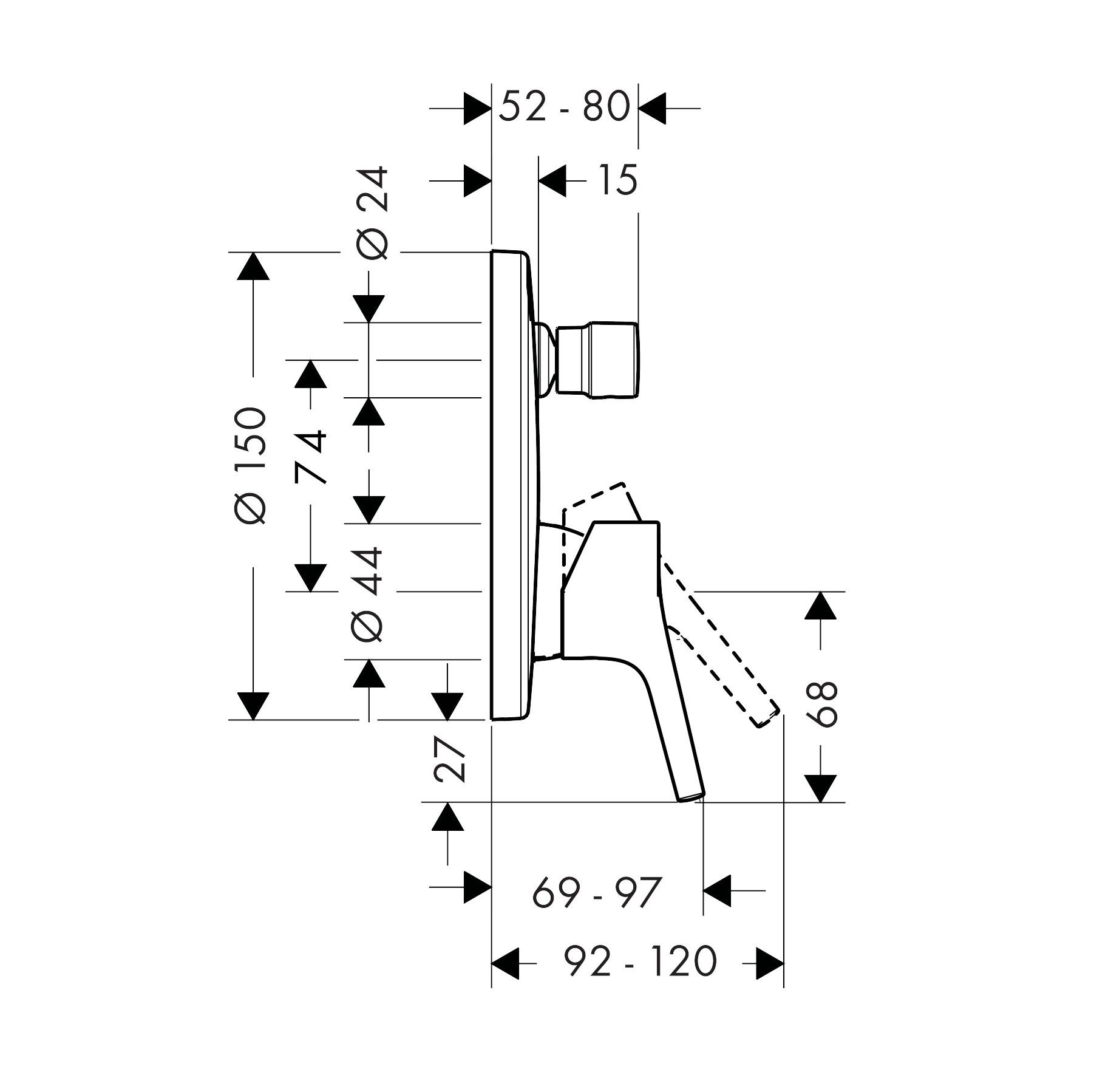 Hansgrohe Talis S Chrome mešač sa prebacivačem okrugli 72405000