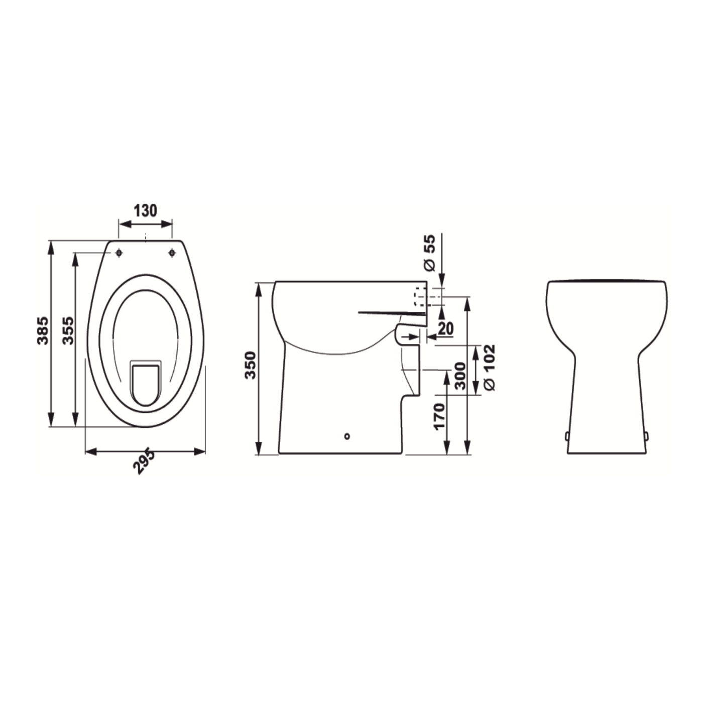Jika Baby White WC šolja za decu podna 29,5x38,5x35 sa odvodom u zid (baltik) 8.2203.6.000.000.1