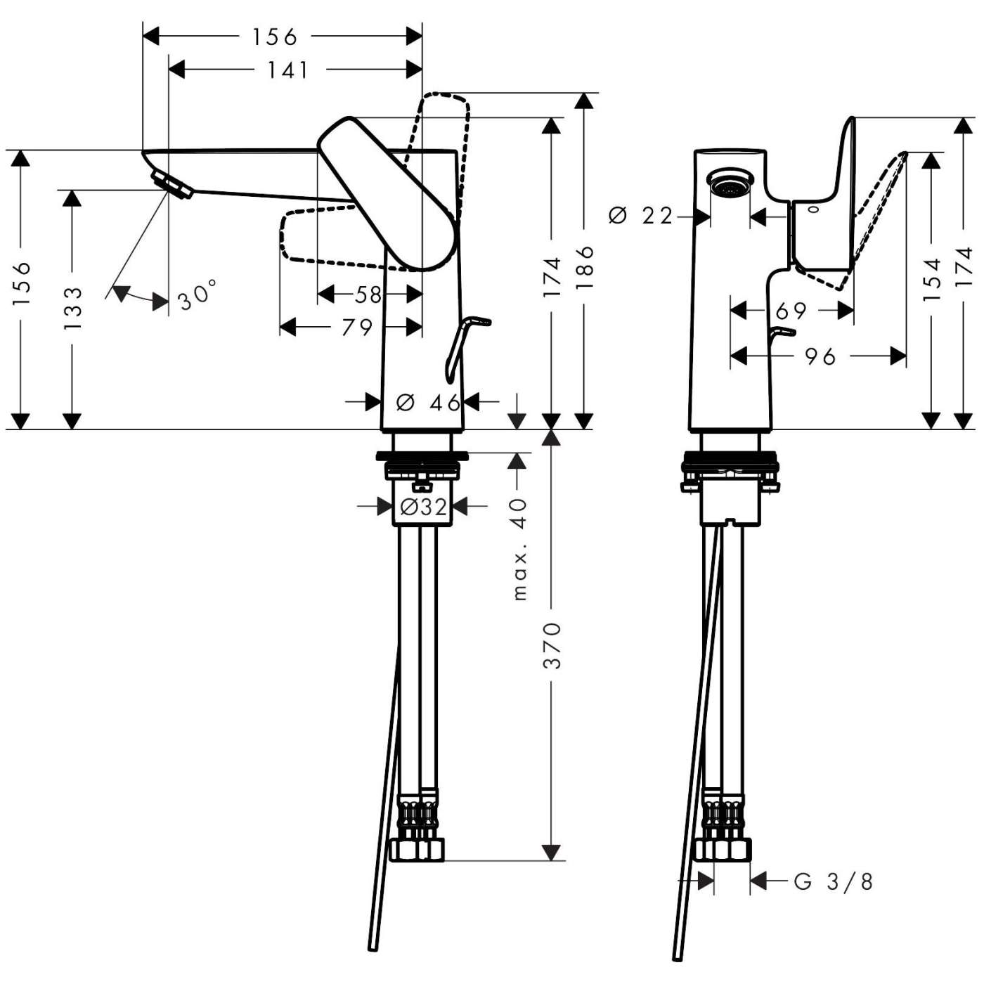 Hansgrohe Talis E 150 Chrome baterija (slavina) za umivaonik sa odlivnim ventilom sifona pop-up 71754000
