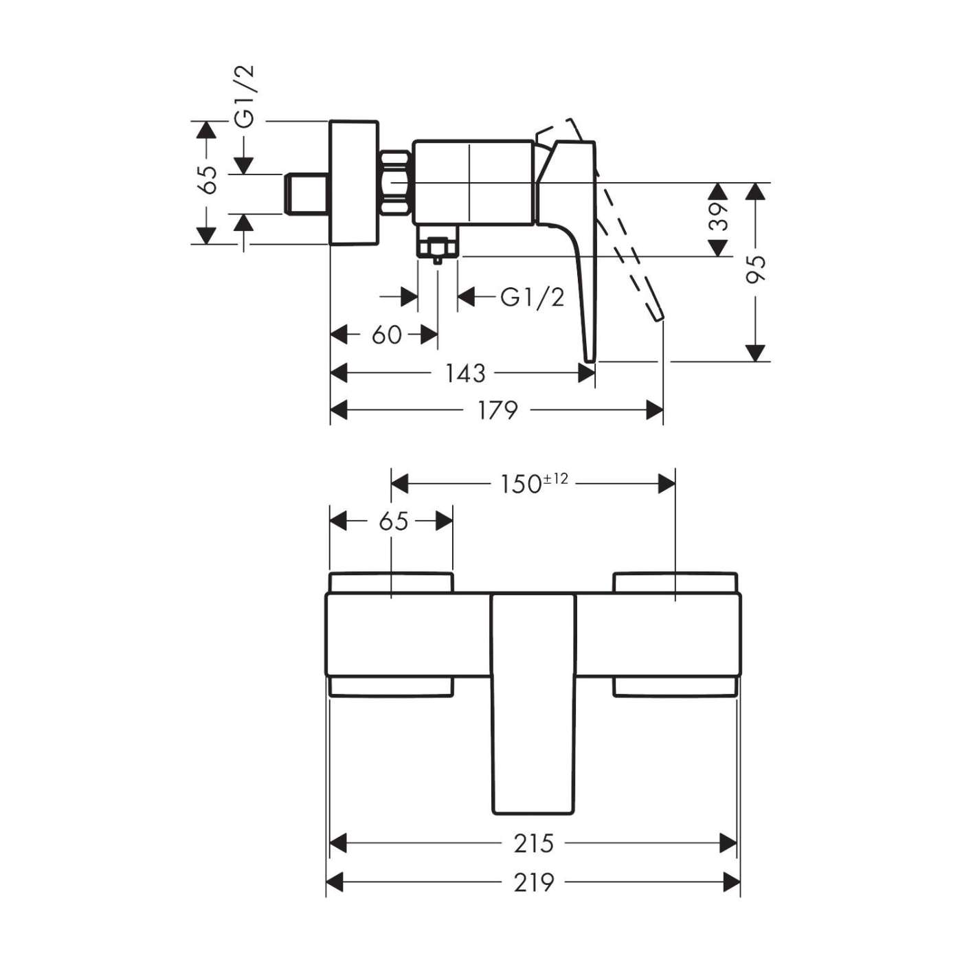 Hansgrohe Metropol Chrome baterija (slavina) za ručni tuš 32560000