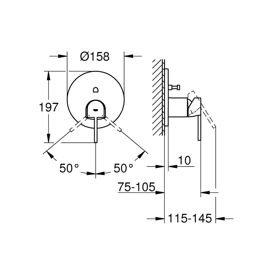 Grohe Plus Chrome mešač sa prebacivačem sa 2 funkcije 24060003