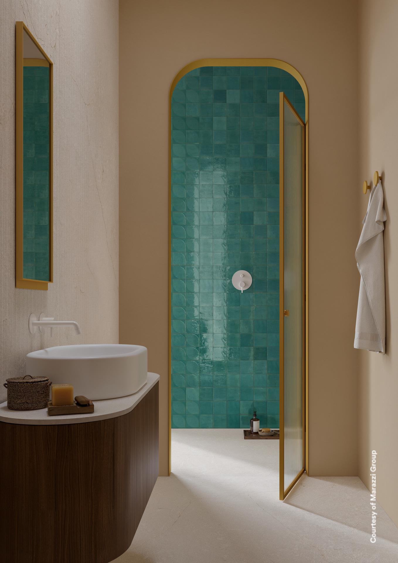 Marazzi Lume Emerald Struttura 3D Rake MP9G 6x24 14mm Lux pločica zidna sjajna sa udubljenjima 0.720 43.200