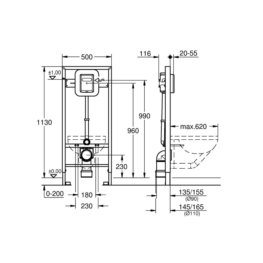Grohe Rapid SL ugradni vodokotlić sa ventilom za ispiranje 38519001