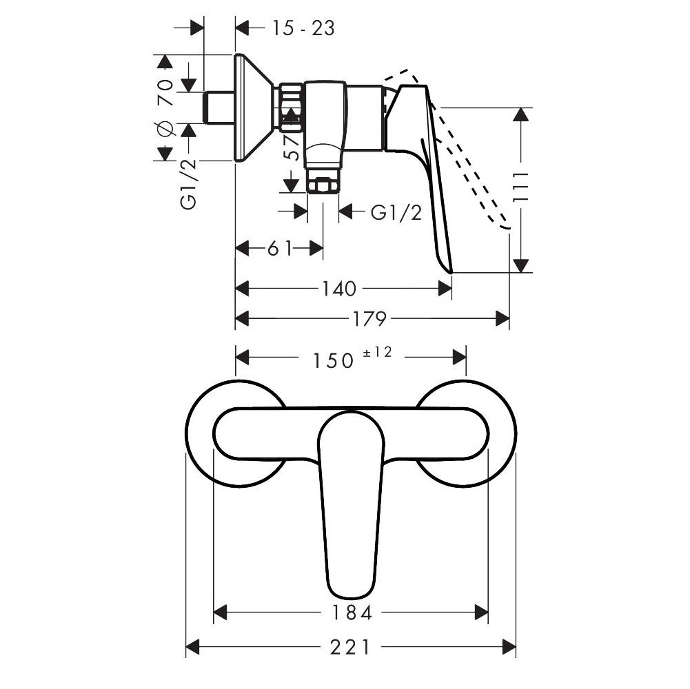Hansgrohe Logis E 60 Chrome baterija (slavina) za ručni tuš 71602000