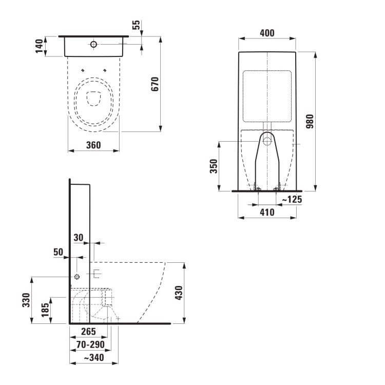 Laufen Pro White WC šolja podna 36x53x43 8.2295.2.000.000.1
