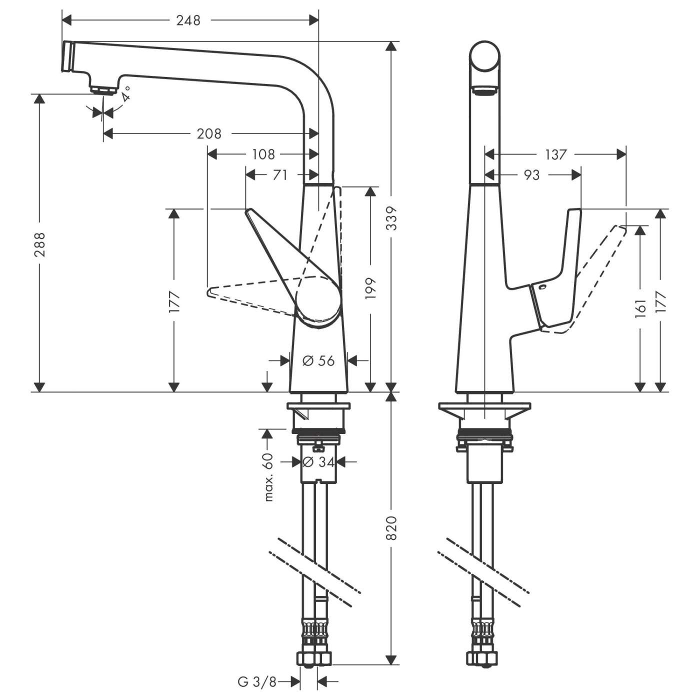 Hansgrohe Talis Select M51 300 Chrome baterija (slavina) za sudoperu 1 mlaz 72820000