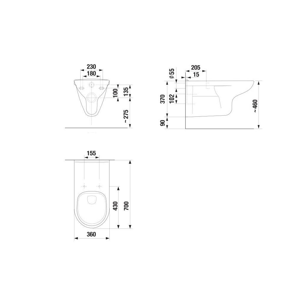 Jika Deep White WC šolja za osobe sa invaliditetom 36x70x46 konzolna 8.2064.4.000.000.