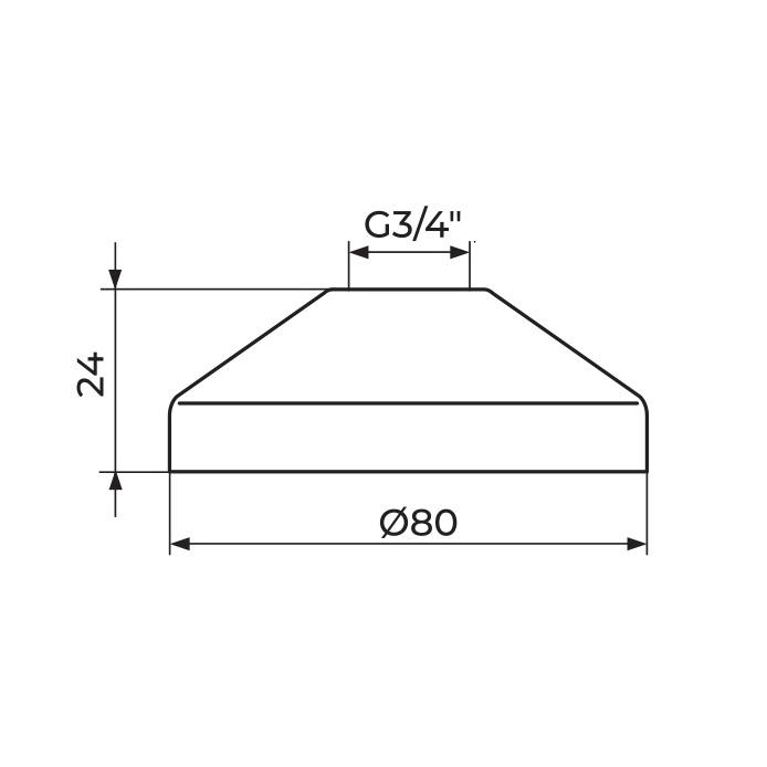 Rosan Grande Chrome rozeta 3/4