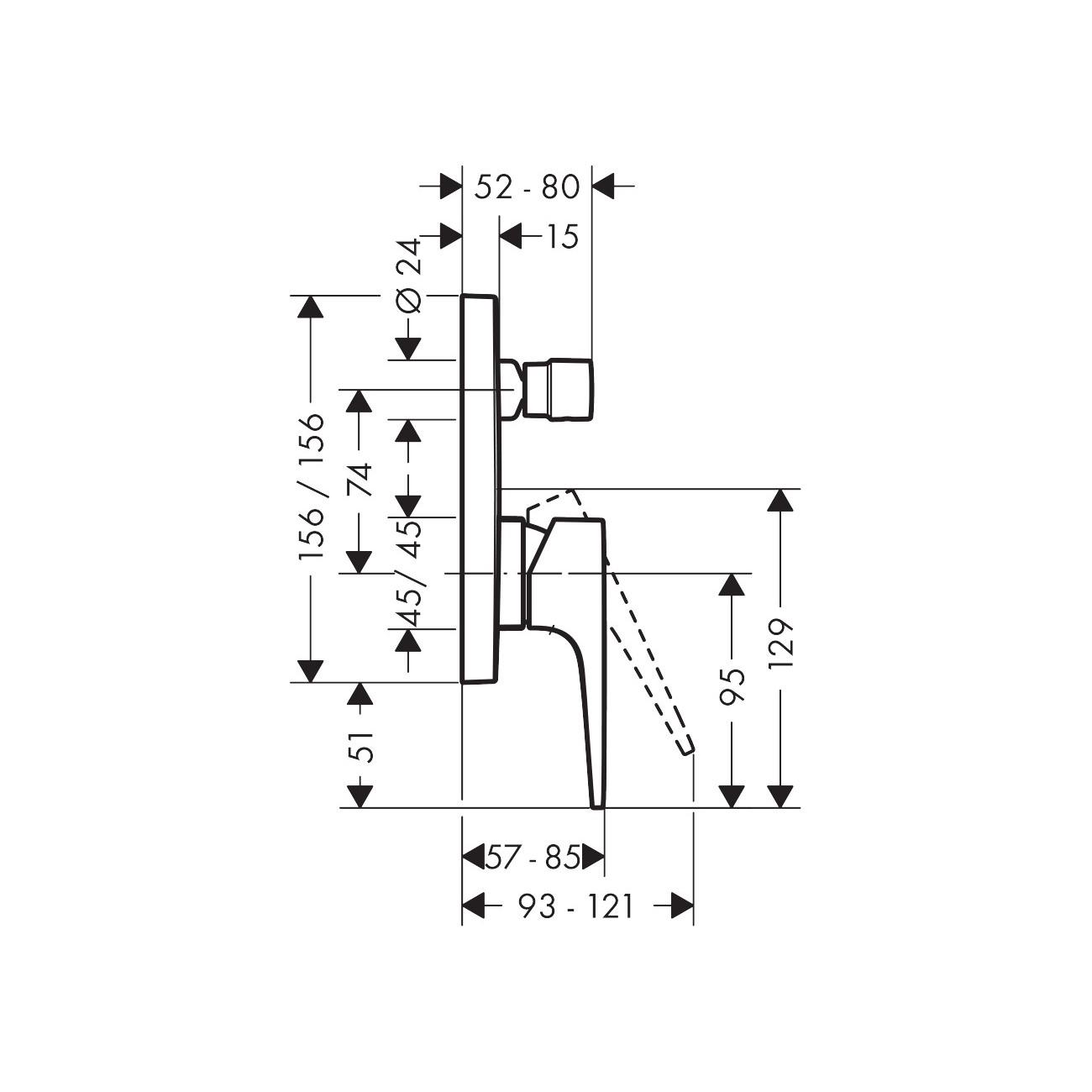 Hansgrohe Metropol Chrome mešač sa prebacivačem četvrtasti sa 2 funckije 32545000
