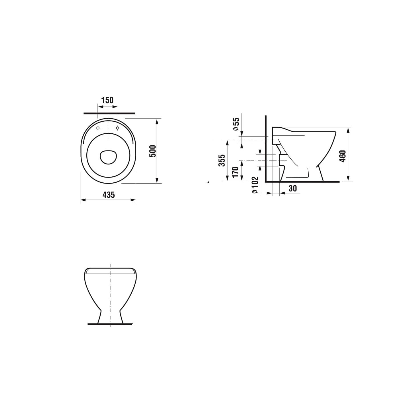 Jika Mira White trokadero 43,5x50x46 sa odvodom u zid (baltik) 8.5104.6.000.000.1