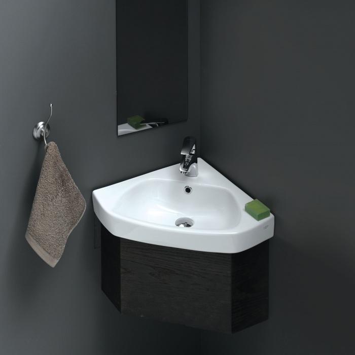 Turkuaz CeraStyle Arda White umivaonik (lavabo) 46x46 konzolni ugaoni sa rupom za bateriju 1900U