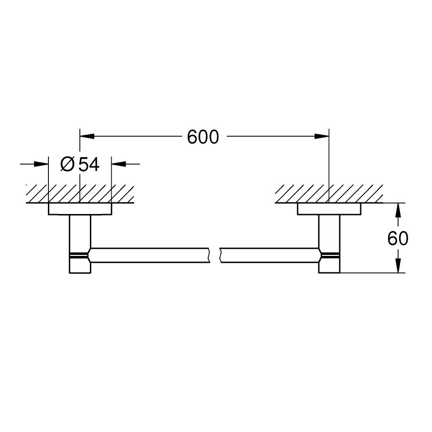 Grohe Essentials 600 Cool Sunrise držač peškira 40366GL1