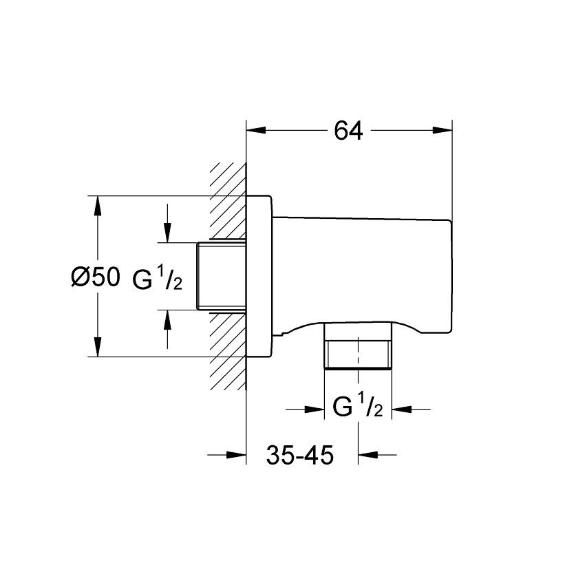 Grohe Rainshower Brushed Cool Sunrise priključak za crevo ručnog tuša 27057GN0