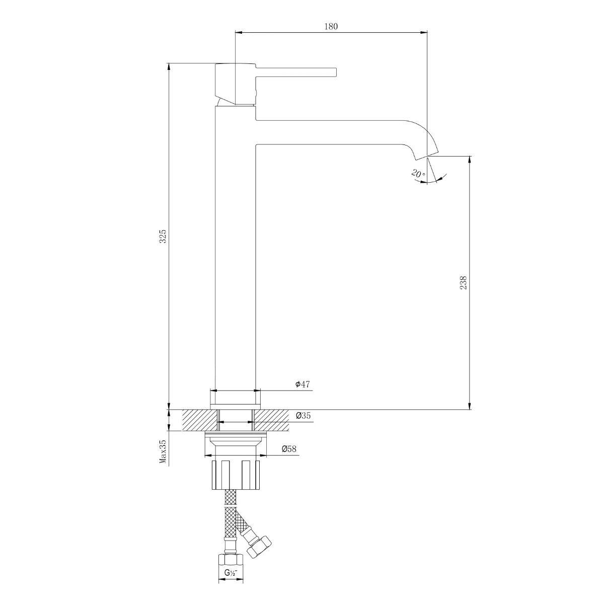 Giusta Ultima 93 Gold Brushed baterija (slavina) za umivaonik 71101GB0