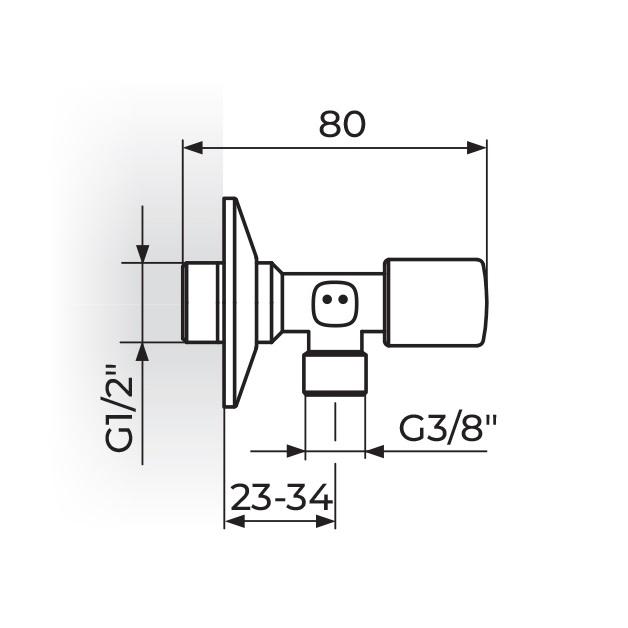 Rosan Armor Chrome ek ventil ugaoni 1/2x3/8
