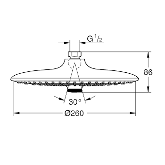 Grohe Euphoria 260 Chrome nadglavni tuš okrugli 3 mlaza 26455000