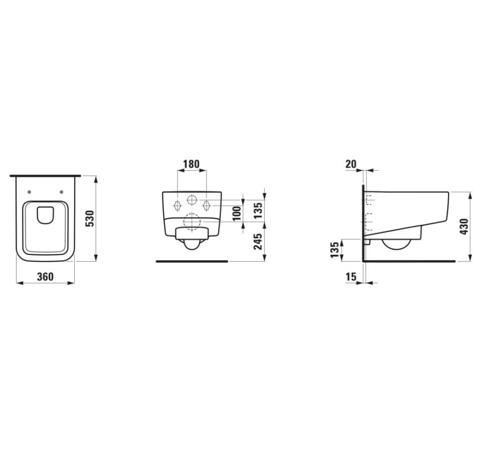 Laufen Pro S White LCC Rimless WC šolja konzolna 36x53x29,5 8.2096.2.000.000.1