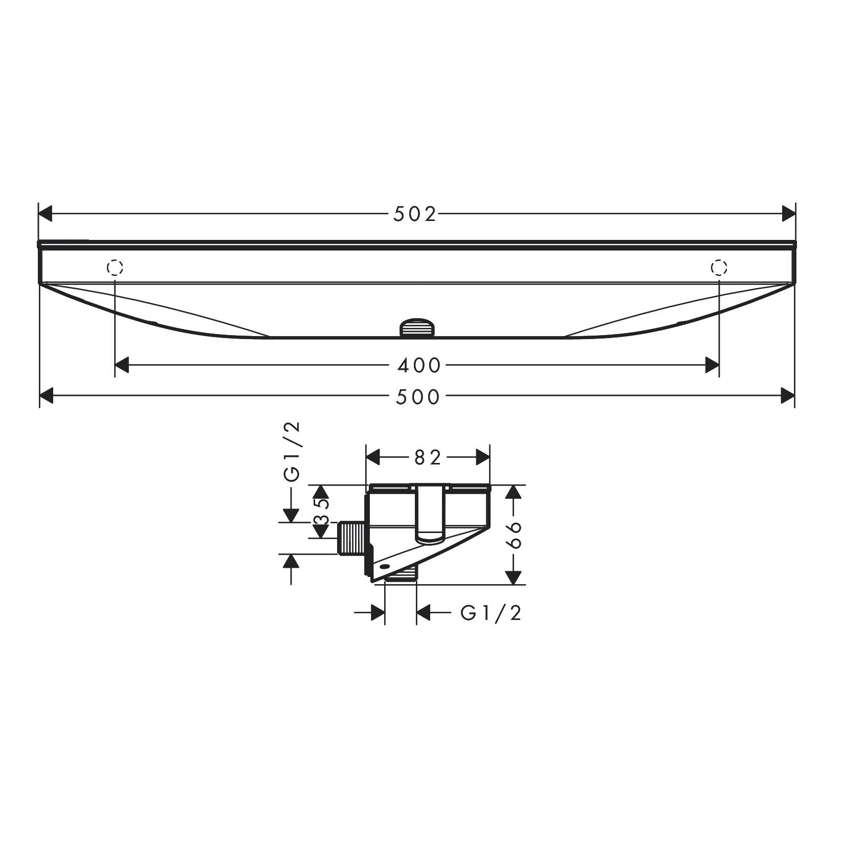 Hansgrohe Rainfinity Matt White zidni priključak za tuš creva sa držačem ručnog tuša desno i policom 26858700