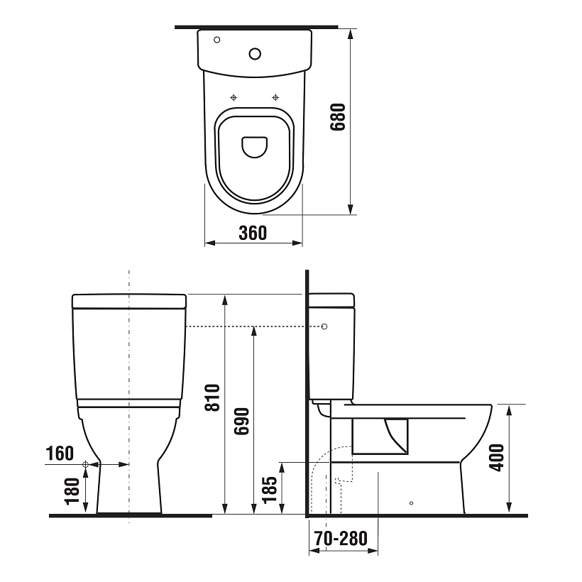 Jika Mio vodokotlić za monoblok sa dovodom vode odozdo 42,5x17,5x39 8.2771.3.000.242.1