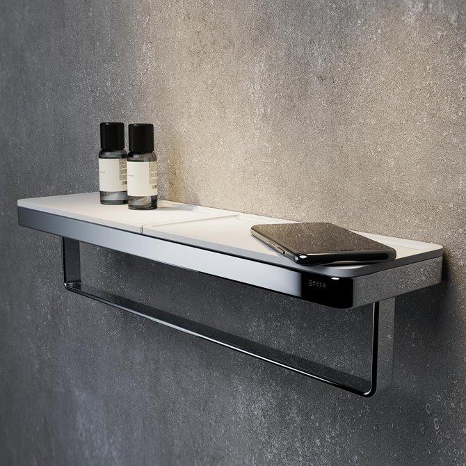 Geesa Frame 420 White/Chrome držač peškira sa policom 918853-02-420