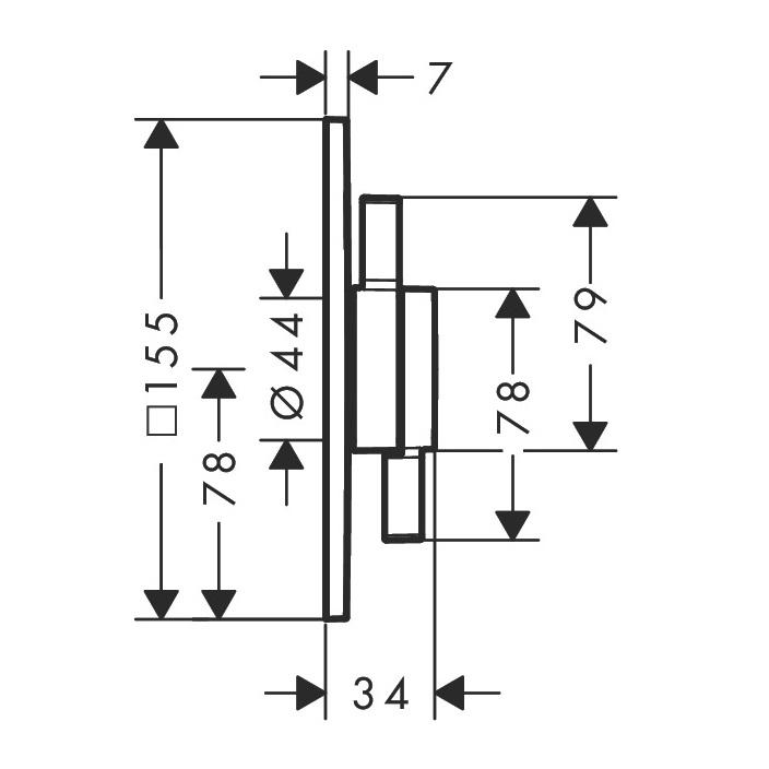 Hansgrohe DuoTurn Q Chrome mešač sa prebacivačem sa 2 funkcije i kontrolom protoka 75414000