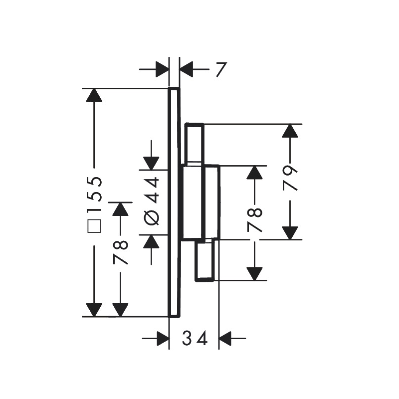 Hansgrohe DuoTurn E Chrome mešač sa prebacivačem sa 2 funkcije četvrtasti 75417000