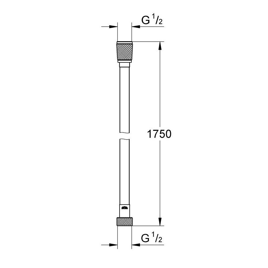 Grohe Silverflex 1750 Phantom Black crevo za ručni tuš sa rotacijskom kupom 28388KF1