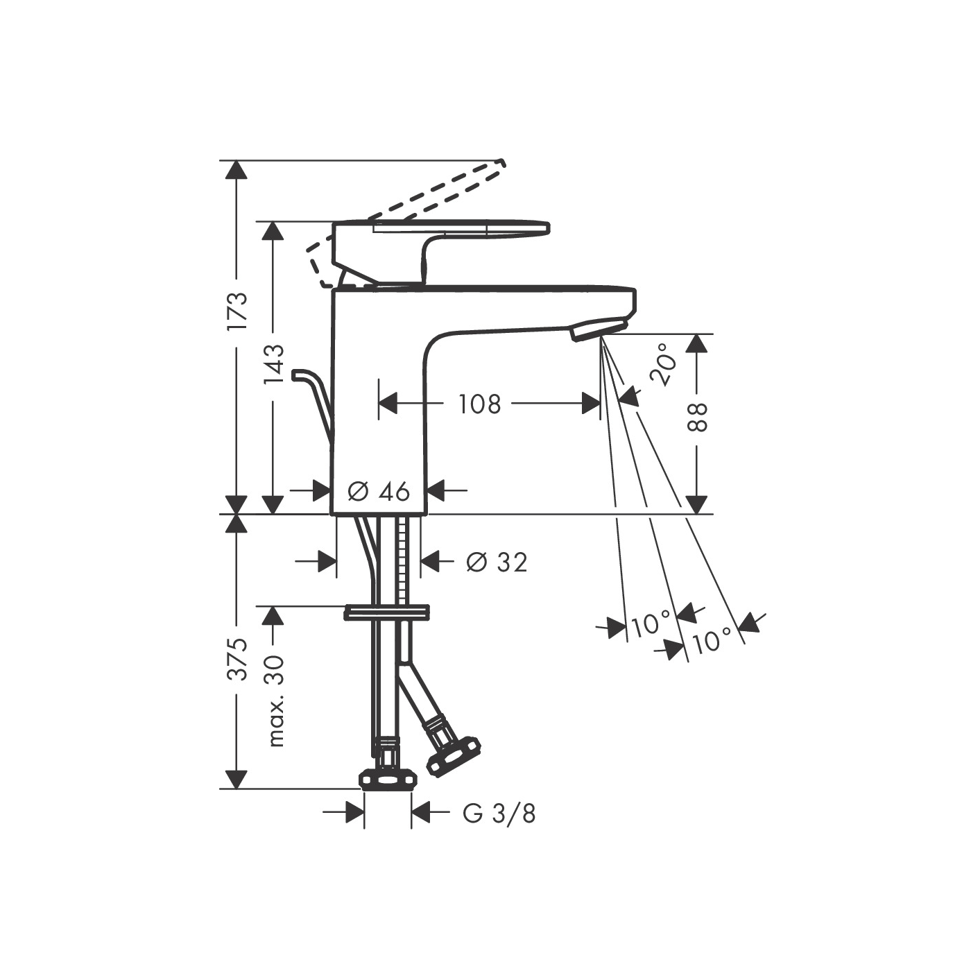 Hansgrohe Vernis Blend 100 Chrome baterija (slavina) za umivaonik sa odlivnim ventilom sifona pop-up 71551000